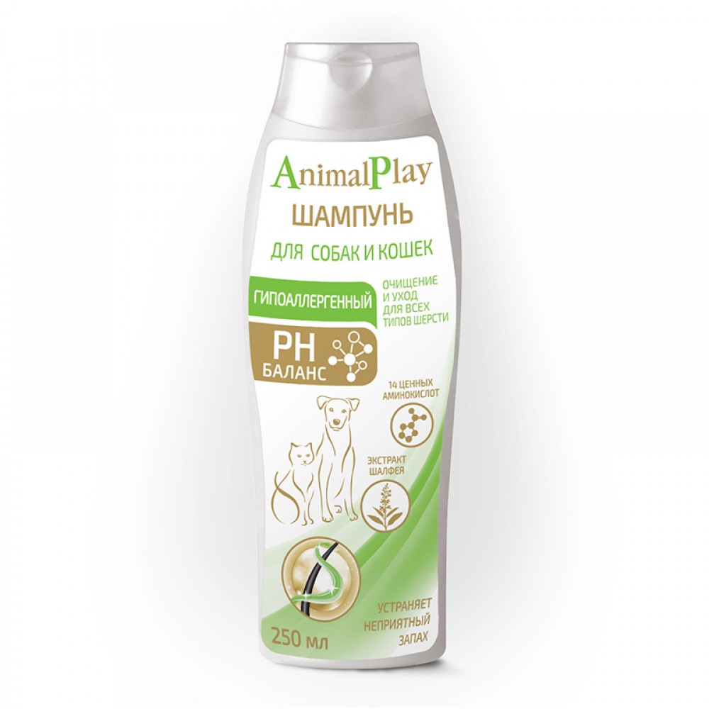Animal Play İt və pişik üçün hipoallergik şampun, 250 ml