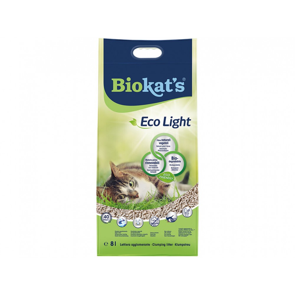 Biokat's Eco Light Tofu, Topalanan pişik qumu, 8 L