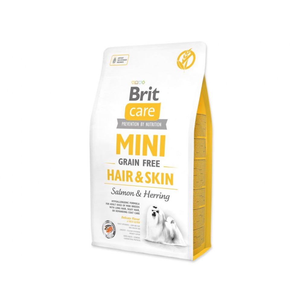 Brit Care Mini Hair and Skin Kiçik cins yetkin itlər üçün quru yem, tük və dəri sağlamlığı