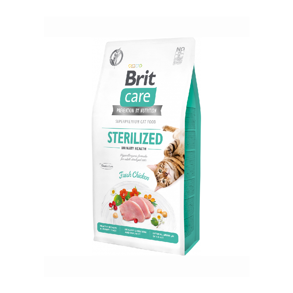Brit Care Sterilized Urinary Health Sterilizasiya edilmiş pişik üçün quru yem, toyuq əti ilə
