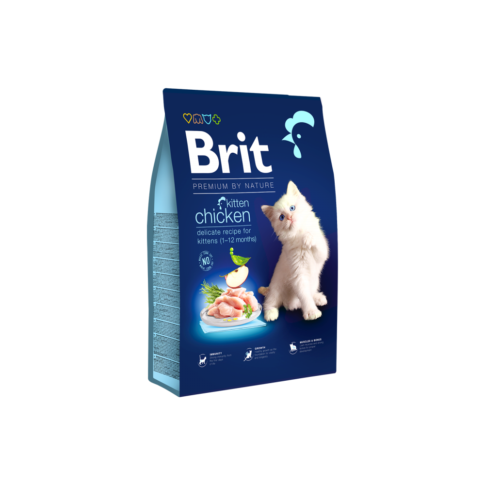 Brit Premium by Nature Kitten Bala pişik üçün quru yem, toyuq əti ilə
