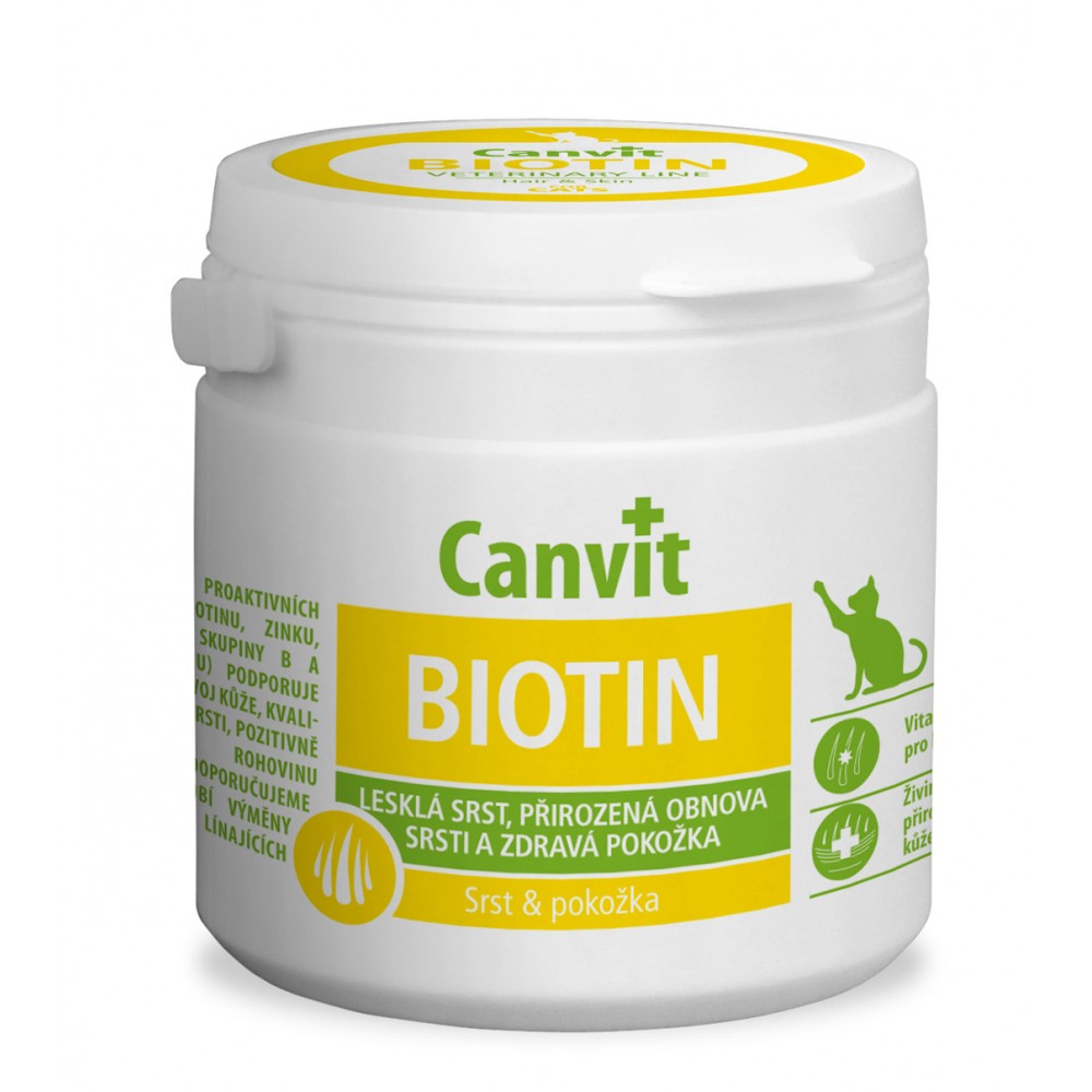 Canvit Biotin Dəri və tük üçün vitamin pişiklər üçün 100 q/100 tab