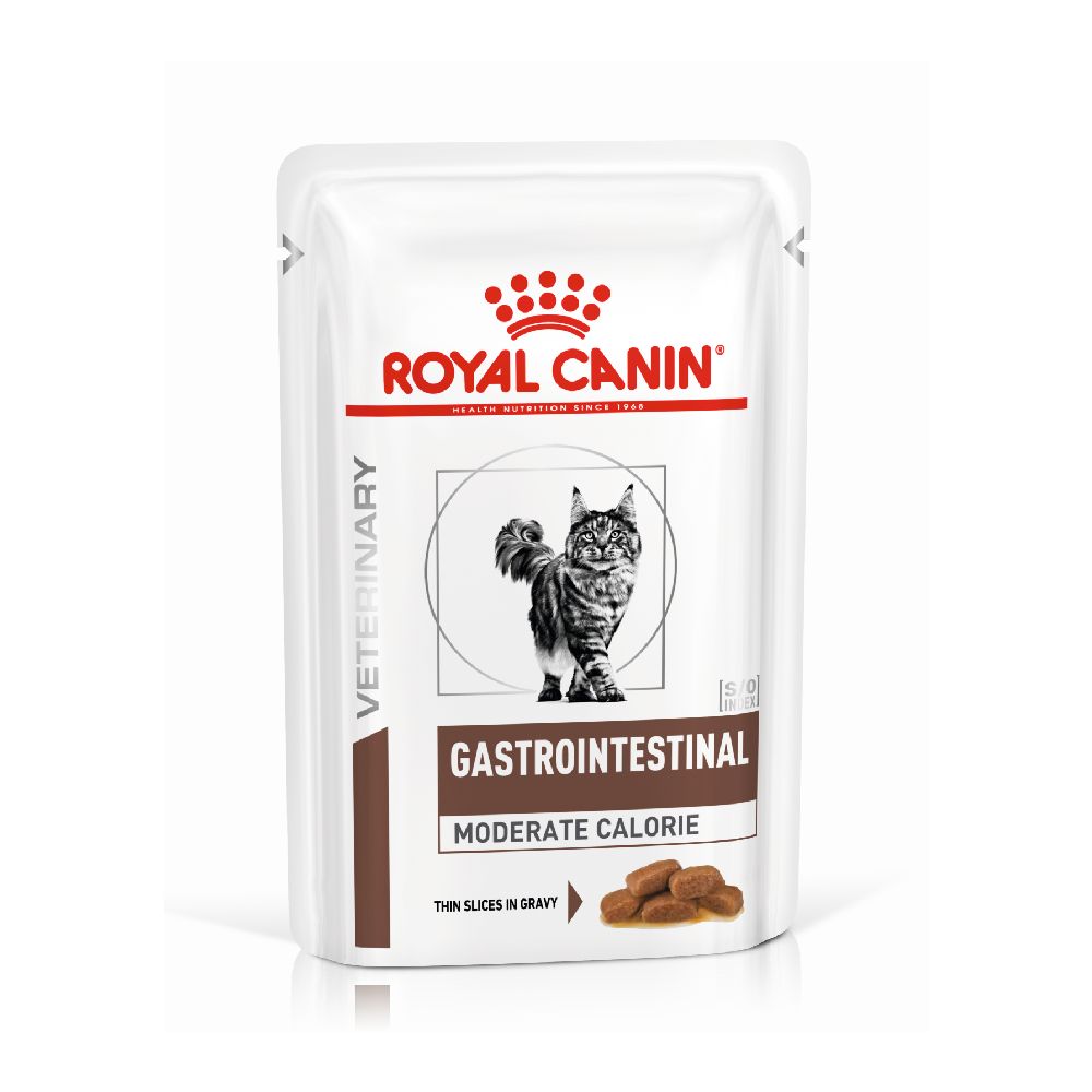 Royal Canin Gastrointestinal Moderate Calorie Feline Pişik üçün həzm pozulmasında baytarlıq pəhrizi, nəm yem, 85 q